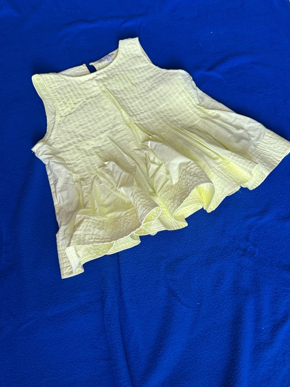 Women's Sleeveless Pintuck Peplum Blouse - Pale Yellow - Picture 6 of 6